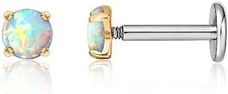 limerencia 18G Set di 2 Pezzi per Piercing Trago,Helix Piercing Labret per Donna Uomo,Piercing al Corpo in Titanio con 6mm 8mm Piercing Orecchio per Elice/Naso/Tragus/Cartilagine e Labbro