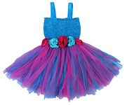 PINK WINGS Baby Girl Knee Length Net Tutu Dress (12-18 Months, Blue)