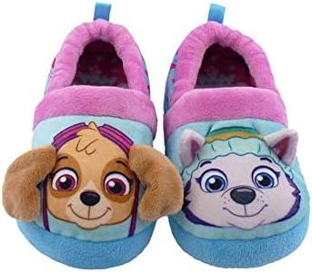 Paw Patrol Skye Everest Toddler Girls Plush Aline Slippers (7-8 M US Toddler, Blue/Purple)