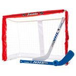 Franklin Sports Knee Hockey Goal Set - Mini Hockey Goal Set - Kids Hockey Set - Easy Transport with Exclusive Fold-N-Go Design - NHL - Great for Kids