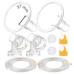 Maymom MyFit Pump Parts Compatible with Medela PersonalFit Medela Breast Pump, Pump in Style Advanced, Lactina, Symphony, Incl Large Breast Pump Flange (27mm) Base Connector Valve Membrane Tube