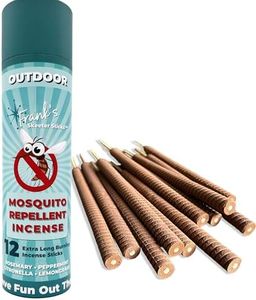 FRANK's SKEETER STICKS | Mosquito Repellent Incense Sticks, Proven, Clean Ingredients Citronella, Lemongrass, Rosemary, Peppermint oils. Perfect for Yard, Camping, Party. Each Stick Protects for 8hrs.
