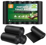 100 Portable Toilet Bags, Thick Biodegradable Camping Toilet Bags for Portable Potty, 8 Gal Compost Toilet Waste Bags Potty Bags for 5 Gallon Bucket Toilet Seat Adults Outdoor, 1.1 Mil