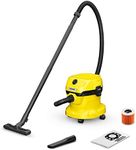 Kärcher Wet & Dry Vacuum Cleaner WD 2 Plus, blowing function, power: 1000w, plastic container: 12 l, suction hose: 1.8 m, incl. cartridge filter, floor and crevice nozzle, Yellow