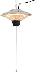 Outsunny 1500W Patio Heater Outdoor Ceiling Mounted Aluminium Halogen Electric Hanging Heating Light Pull Switch Control