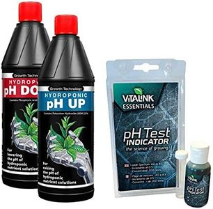 Gardeners Corner Growth Technology pH Test Kit 250ml Up & Down Solution Vitalink pH Test