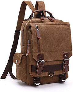 LOSMILE Mochila Hombres Mujer Lona Bandolera de Mensajero Bolsa de Hombro Messenger Bag BackPack. (café)