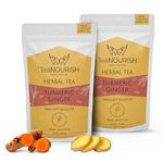 TeaNOURISH Turmeric Ginger Herbal Tea | Indian Superfoods | Aids Digestion & Supports Immunity | Stress Relief Tea | 100% NATURAL INGREDIENTS - 100 g (Pack of 2)