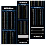 Designa Darts MAT38 | Non Slip Carpet Dart Mat with Checkout Design, Wide, Blue, 290cm x 80cm