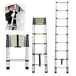 2.6m Aluminum Telescoping Ladder Folding Portable Loft Ladder Capacity Max Load 150kg/330lb with EN131 Light-Weight 7.3kg For Outdoor & Indoor Use