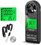 Anemometer Handheld, AP-816B Wind Speed Meter for Measuring Wind Speed, Temperature and Max/Average, Mini Anemoeters Measure Air Flow Velocity for Windsurfing Sailing Fishing Outdoor Activities