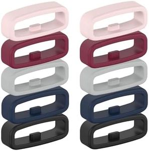 10-Pack Band Keepers intended for Garmin Vivoactive 4S/Vivomove 3S/Venu 2S/Vivosport/Vivosmart HR&HR+/Approach X10&X40 Bands Silicone Fastener Rings Security Loop/Holder/Retainer (Colorful-B)