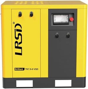 10HP Rotary Screw Air Compressor & 460V/60Hz/3Phase Variable Speed Frequency Screw Air Compressor & 37.5CFM/125PSI for Small Machining and Fabrication Workshops, Automotive Industry