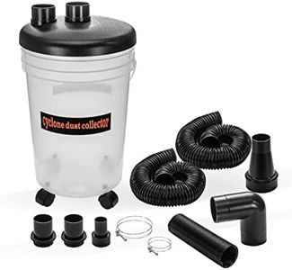 POWERTEC 70293V Cyclone Dust Collector and Separator Kit w/Clear 6 Gallon Dust Bucket, Hoses, Reducers, Couplers and Hose Clamps