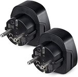 kwmobile Travel Adapter Europe (Pack of 2) - Universal Plug Adaptor - UK to EU, Spain, France, Italy, Portugal, Germany, Netherlands and More - Black