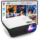 HAPPRUN Projector, Native 1080P Bluetooth Projector with 100''Screen, 9500L Portable Outdoor Movie Projector Compatible with Smartphone, HDMI,USB,AV,Fire Stick, PS5