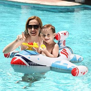 Inflatable Kid Swimming Float, Pool Floats, Baby Swimming Floats, Airplane Yacht Kids Toddler Luxurious Seat Boat Pool Swimming Rings, Suitable for 1-4 Years Old Boys Girls (Airplane)