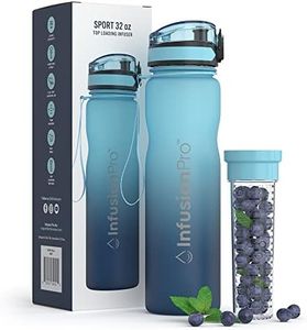 Infusion Pro 32 oz Fruit Infuser Water Bottle with Time Marker - Flip Top Locking Lid, Insulated Sleeve & 50 Recipe Fruit Infusion Water eBook : Leak Proof : for Gym, Sports, Travel : Unique Gift Idea