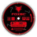 FOXBC 8-1/4 Inch Metal Cutting Table Saw Blade 80-Tooth TCG for Aluminum, Copper, Plastic, Brass, Fiberglass with 5/8-Inch Arbor