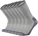 SOX TOWN Men's Merino Wool Cushion Crew Socks Moisture Wicking Control for Outdoor Hiking Work Boot Thermal Warm All Seasons(NavyBlue M)