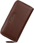 VISOUL Premium Genuine Leather/Italian Leather Wallet with RFID Protection, XL Wallet for Men, Brown and Brown