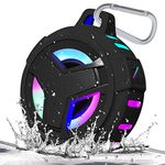 EBODA Bluetooth Shower Speaker, Portable Bluetooth Speakers, IP67 Waterproof Outdoor Speaker Wireless with LED Light, Floating, 2000mAh, True Wireless Stereo for Pool, Kayak, Bike, Golf, Gifts -Black