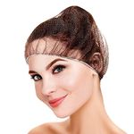 AMZ Medical Supply Disposable Nylon Hair Nets 21". Pack of 100 Brown Bouffant Hairnets with Elastic Headband, Unisex Hair Covers, Stretchable Hairnets Insulated Hair Mesh for Food Service, Tattoo