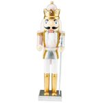 Clever Creations Copper King 14 Inch Traditional Wooden Nutcracker, Festive Christmas Décor for Shelves and Tables