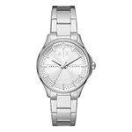 Armani Exchange Watch for Women, Three Hand Movement, 36 mm Silver Stainless Steel Case with a Stainless Steel Strap, AX5256