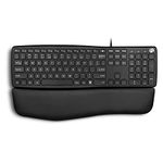 Perixx PERIBOARD-527 Wired Comfort USB Keyboard - Laptop Scissor Keys - Curved Ergo-Lite Design - Detachable Soft Wrist Rest - Black - USA QWERTY