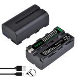 Tectra 2-Pack NP-F550 NP-F570 Battery with USB Charging Cable for Sony NP F970 F750 F530 and CCD-RV100 CCD-RV200 SC5 SC9 Camera CN-160 CN-216 CN-304 YN 300 VL600 LED Video Light