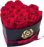 Leayiuvan 16Pcs Preserved Flowers Heart Shape Box - Preserved Roses for Wife Girlfriend Daughter Valentines Day Mothers Day Anniversary Day Birthday Christmas - Eternal Roses (Red)