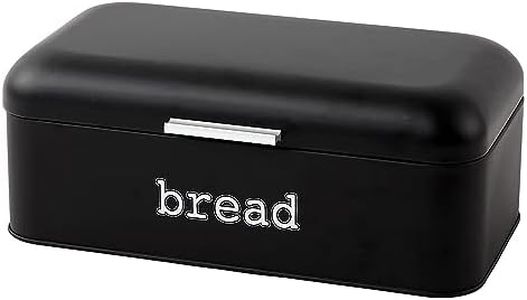 Juvale Stainless Steel Bread Box for Kitchen Countertop, Large Black Bin for 2 Loaves, English Muffins, Baked Goods Storage Containers (16.75x9x6.5 in)