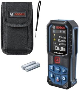 Bosch Professional Laser Measure GLM 50-27 C (Range: up to 50m, Robust, IP65, Data Transfer via Bluetooth, 2x AA Batteries, Hand Strap, Pouch)