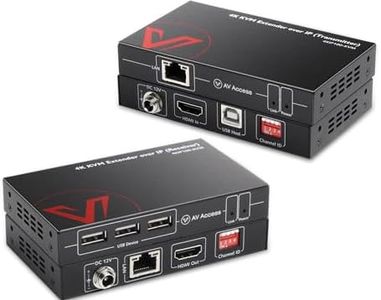 4K HDMI USB KVM Extender TCP/IP Over Single Cat5e/6/6a/7 up to 120M(390ft), 1080P@120Hz, Plug & Play, Keyboard & Mouse Over Network, Zero Latency, 3 Ports USB Hub, DIP up to 16 Sets (4KIP100-KVM)