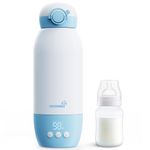 Portable Baby Bottle Warmer for Travel – 600mL (20oz) Large Capacity, Fast Heating/Charging, LCD Adjustable Temp & 24H Smart Keep Warm, Cordless Milk Warmer with Dual Heating for Breast Milk & Water /Formula, for All-Day Feeding,Long Battery Life
