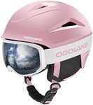 Odoland Ski Helmet with VLT 18% Ski Goggles Combo for Skiing Snowboard, Light Weight Adjustable Ventilation Snow Helmet with Warm Fluffy Earpads for Men Women Adult Youth, WAM