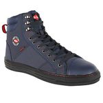 Lee Cooper LCSHOE022 Workwear SB/SRA Unisex Baseball Style Safety Shoe, Navy, 3 UK