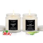 Aromahpure Scented Candles (55 Hours) (100% Soy Wax)- Handcrafted | Smoke-Free | Charming Rose- Bulgarian Rose, Thai Lemongrass- Lemongrass Fragrance Candles for Home & Gift Sets, IFRA Certified