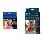 Epson T320, Ink Cartridge for Picture Mate 400 Series & S400034 Value Photo Paper Glossy 4 X 6, 100 Sheets Ink