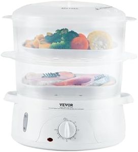 VEVOR Electric Food Steamer, 7.4Qt Electric Vegetable Steamer with 2-Tier Stackable Trays, Food-Grade Food Steamer for Cooking with 60 Min Timer, Auto Shut-Off & Boil Dry Protection (800W)…