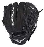 Mizuno GPP1000Y3 Youth (Ages 3-6) Prospect Series PowerClose Baseball Gloves, 10", Right Hand Throw, Black Tartan Flex Web