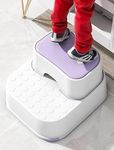 Step Stool 2 Tier Non Slip Removable Foot Step Bench Plastic Leader Baby Foot step Up Sturdy Strong Safe Toddlers Potty Training Toilet Kitchen Gift Home (Purple)