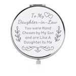 FEELMEM To My Daughter in Law Compact Mirror Bridal Shower Gift Future Daughter in Law Makeup Mirror Bride Wedding Gift