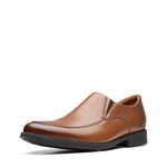 Clarks Men's Whiddon Step Loafer, Dark Tan Leather, 9.5 Wide