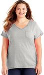 Just My Size Women's Short Sleeve X-Temp Pocket Tee, Light Steel, 5X