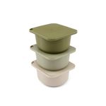 Babadoh Pizza Making Accessories | Babadoh BIG| Pizza Dough Proofing Containers with Lids | Set of 3 | The Perfect Pizza | Multi Green (1 Dough, 1 Sage, 1 Olive)