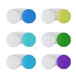 6PCS Colorful Contact Lens Case, Contact Lens Immersion Kit, Leak-Proof Packaging, Suitable for Outdoor Mini Contact Lens Case Screw Top (Cool Color)