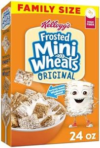 Kellogg's Frosted Mini-Wheats Cold Breakfast Cereal, High-Fiber, Whole Grain, Family Size, Original, 24oz Box (1 Box)