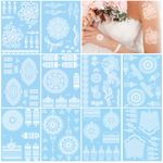 MAYCREATE® 10 Sheets Temporary Tattoo for Women Men White Waterproof Sketch Henna Tattoos Sticker Body Art Forearm Tattoo Mandala Henna Tattoo Stickers for Hands, Arm, Feet